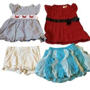 Baby Girl Clothing Lot of 4 Spring Summer Dress Shorts Size 6/9/12M Mixed Brand